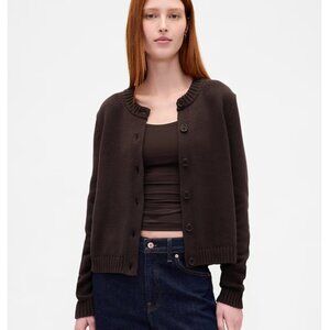 100% Cotton Crewneck Cardigan